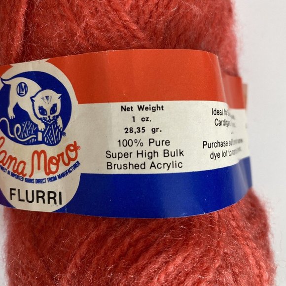 9 Vintage Lana Moro Flurri Yarn Skeins Brushed Acrylic 1oz 93yd Each Orange #224 - Picture 5 of 10
